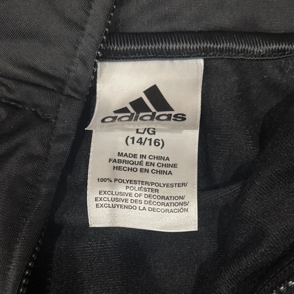 adidas Black Kids Jacket with White Stripes
